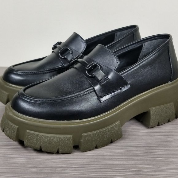 Steve Madden Trifecta Platform Loafer, Black Leather, Womens Size 8.5 M - Picture 3 of 13